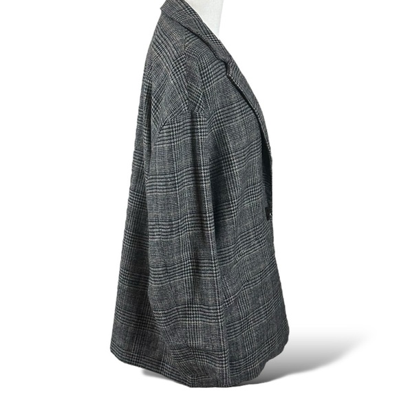 Black Swan Retro 90s Oversized Glen Check Plaid Wool Blazer Size Small Academia - Picture 3 of 8